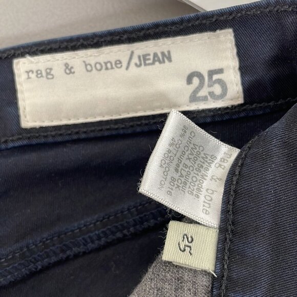 Rag & Bone Jeans Skinny Zipper Denim Wax Black Size 25 - Picture 8 of 11